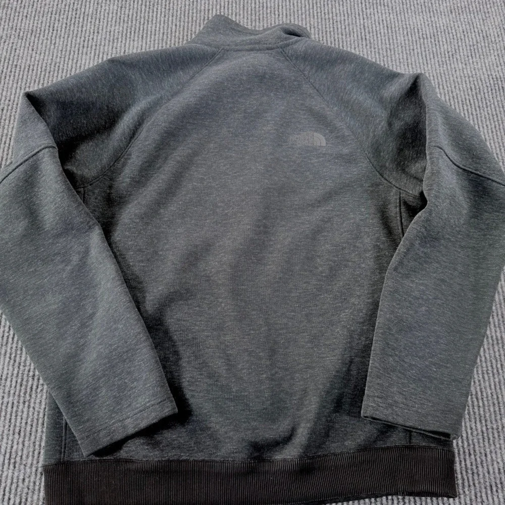The North Face Full Zip Fleece Jacket Mens Medium Gray Heather Wool Blend